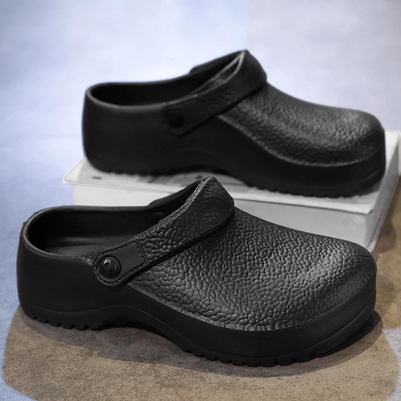 Fashion Men Chef Shoes Man Garden Clogs Outdoor Casual Slipper Sandal Water-proof Work Shoes Women Garden Shoe Non-slip Kitchen Shoe