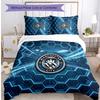 Set Lenzuola 3 Pezzi Stampato Manchester City Morbido Delicato sulla Pelle Lavabile Copripiumino e Federe Set Tutte le Stagioni Camera da Letto