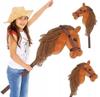 Horse Horse On a Stick Stick Toy Horse Head Hobby Pony with Mane Sound