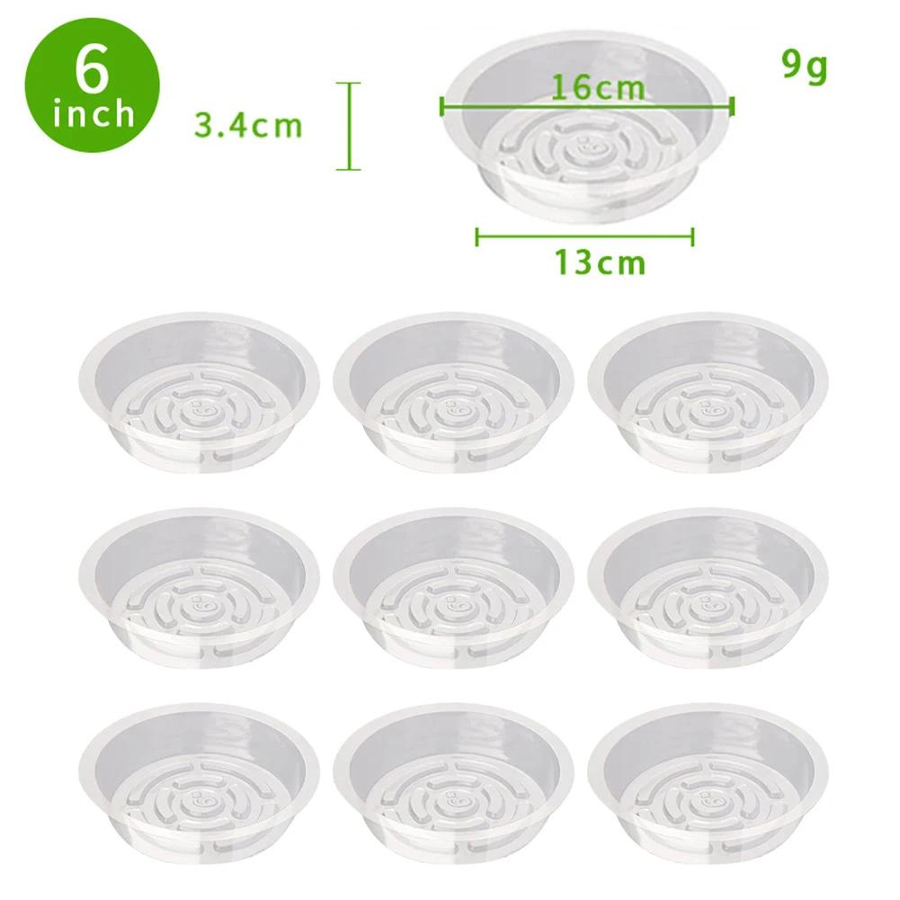 Clear Plastic Plant Saucers 10/24pcs 6-12 Inch Flower Pot Drip Trays For Indoor Outdoor Water Catcher Transparent Plant Trays