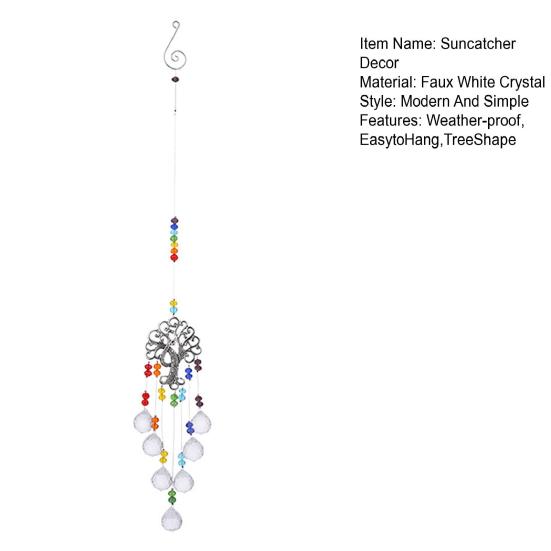 Tree of Life Faux Crystal Suncatcher Decoration Indoor Outdoor Natural