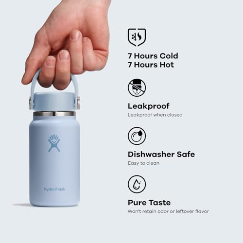Hydro Flask Micro Hydro Stainless Steel Insulated Water Bottle 200ml White