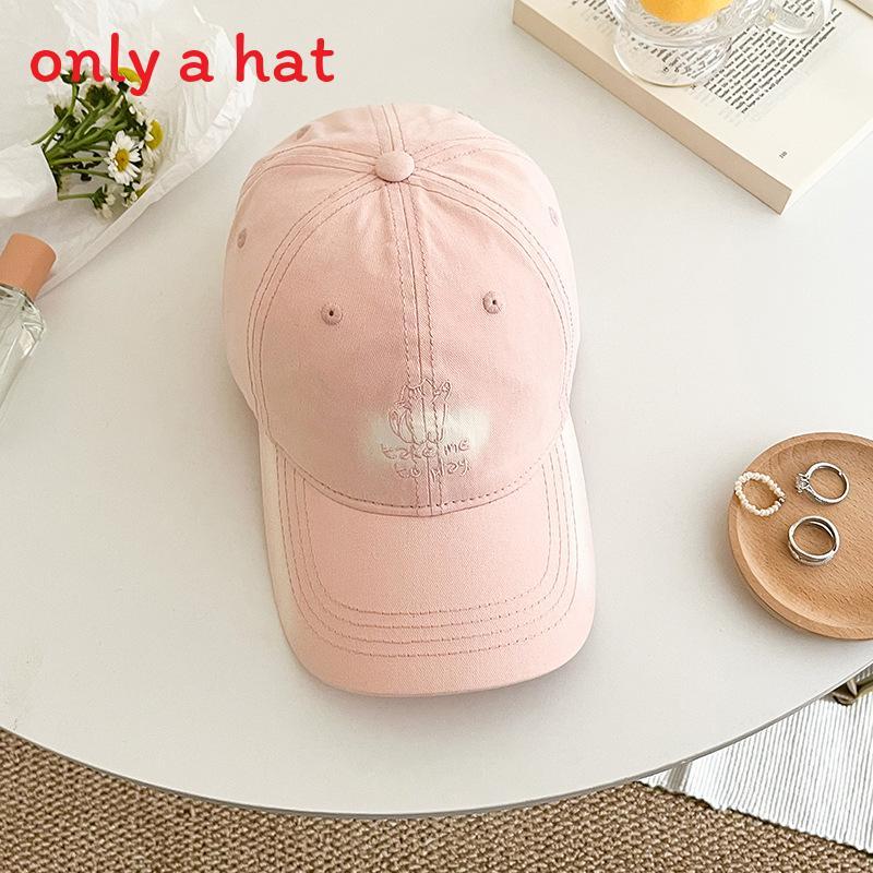 Korean Style Embroidered Cat Baseball Cap With Sun Protection For Summer Outdoor Casual Wear