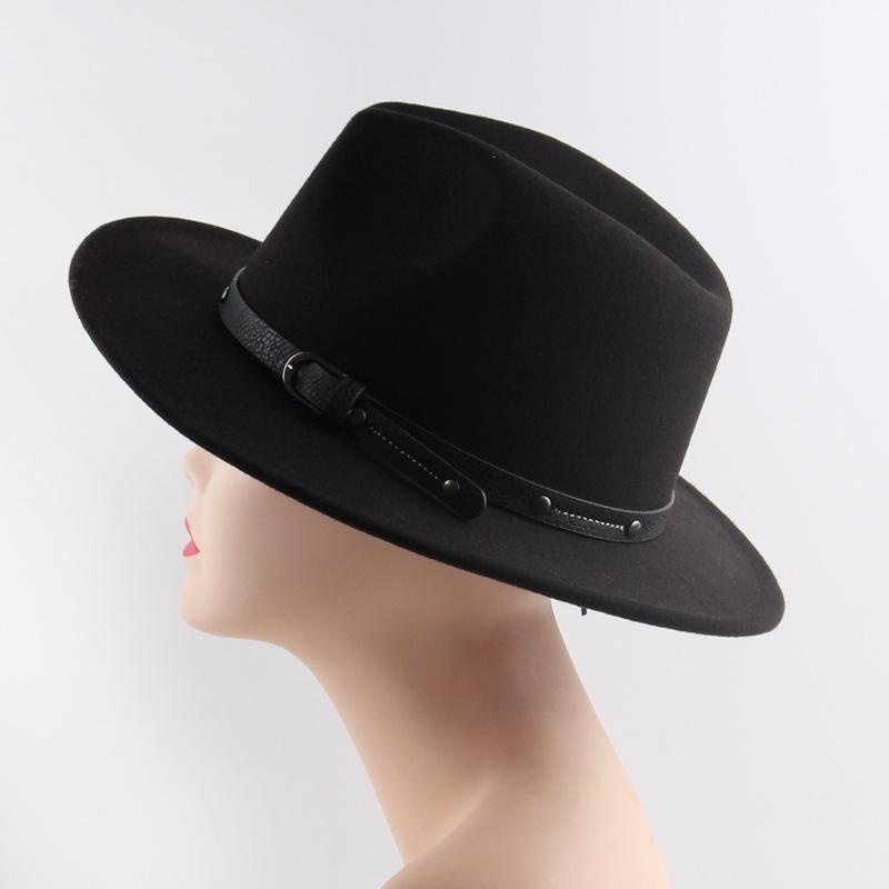 Unisex British Wool Felt Flat-Top Fedora Hat for Autumn/Winter