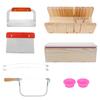 9pcs Straight Cutting Soap Cutter Kit Wood Handle Silicone Soap Mold Soap Mold Set  Bar Cutting