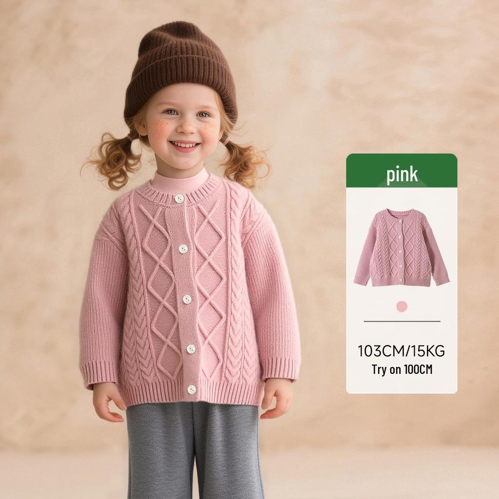 2025 Winter Mädchen Süßer & Vielseitiger Strickcardigan aus Merinowolle