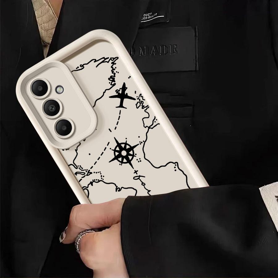 Flugrouten Soft Case Handyhülle für Samsung Galaxy A12 A13 A71 A72 A73 A35 A36 A15 A16 A26 A32 A53 A54 A33 A34 A22 A23 A51