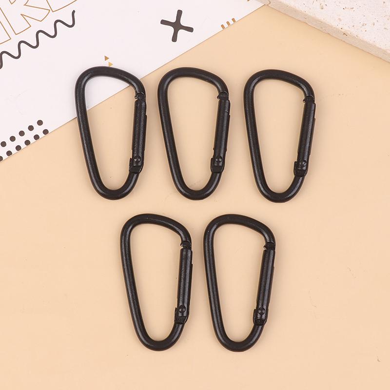 

5 шт. цветные карабины из алюминиевого сплава, пряжки для рюкзака, пряжка для крепления бутылки с водой, брелок с защелкой чёрный