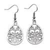 Filigree Teardrop Dangle Earrings Vintage Boho Leaf Drop Earrings For Women Ethnic Retro Jewelry