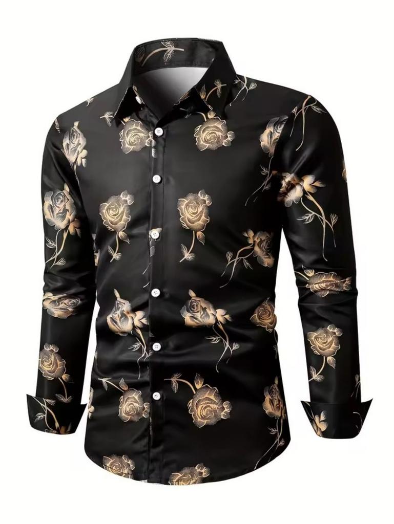 Must-have Stylish Long-sleeve Shirt with Unique Decorative Patterns, Versatile for Any Occasion.