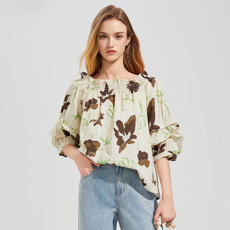 Women's Fashion Printed Short-Sleeve Blouse