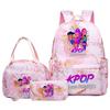 KPOP Demon Hunter Girls Backpack Lunch Bag Pencil Case Set Student Anime Fashion Schoolbag Pencil Case Bento KTY