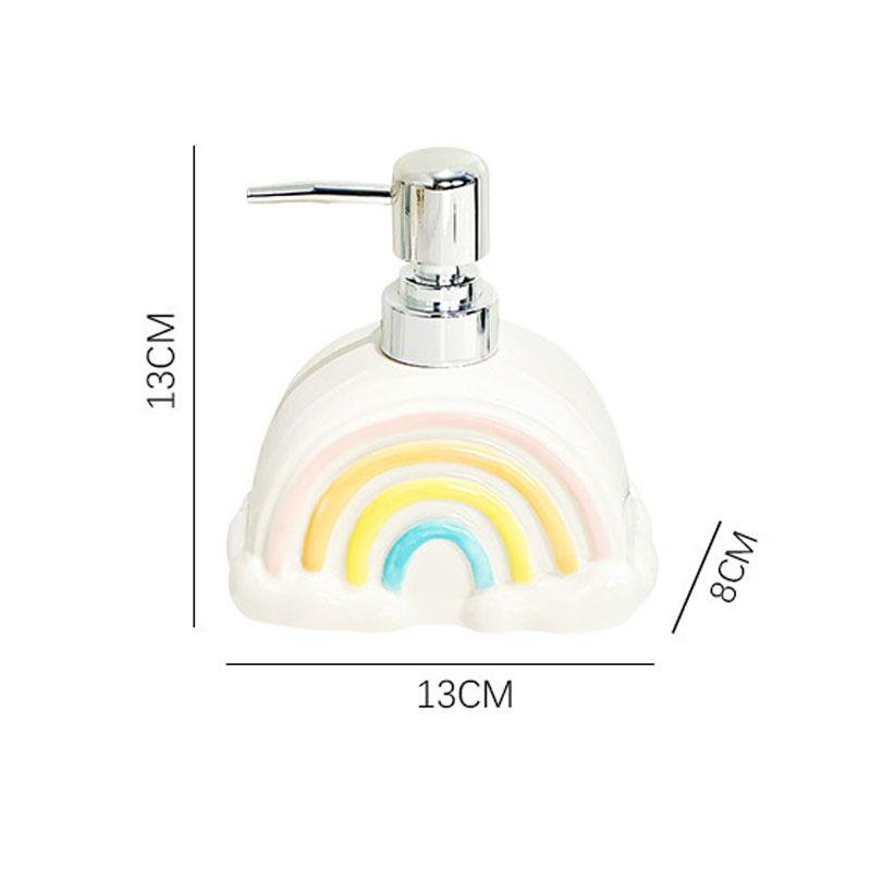 

350ml Cute Rainbow Ceramic Split Bottle Press Type Hand Wash Liquid Bottle Bathroom Cartoon Shampoo Shower Gel lotion Bottle
