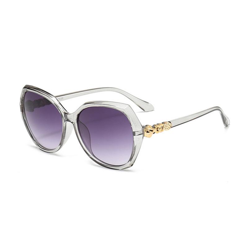 Non-polarized Elegant Large-frame Ladies' Sunnies, with Gradient Lenses and Decorated Temples. Perfect for Daily Sun Protection and Styling.