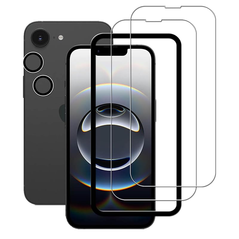 

KPNS iphone 16e Glass film [2+2 sheets set] with guide frame Made of Japanese materials tempered glass iPhone16e for glass film camera film cover