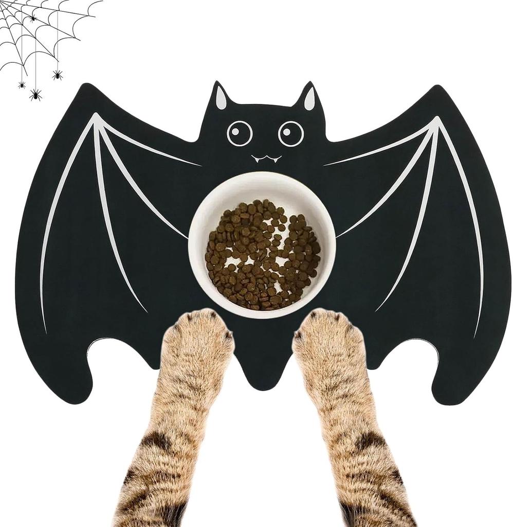 Halloween Pet Mat for Food Water Feeding Mat Spider Web for Dog Cat Bowl Anti-Stain Quick Dry Easy Clean Floor Place Mat Indoor