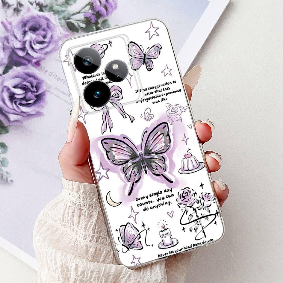 For Realme GT 7 7T Case 2025 Popular Flower Soft Clear Silicone TPU Protective Cover For Realme GT7 Pro RMX5011 Phone Case Shell