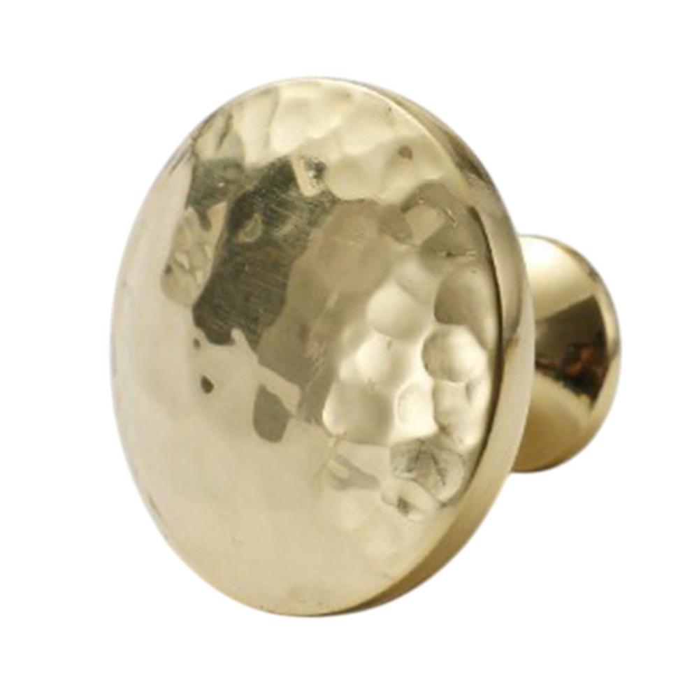 Hammered Texture Single Hole Brass Cabinet Handle European Style Drawer Wardrobe Door Pull Knob A