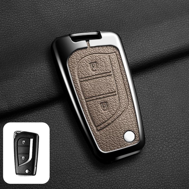 Leather Car Key Cover Case Shell for Toyota Hilux Revo Auris Corolla Reiz Avensis Verso Yaris Aygo Rav4 Scion TC IM 2017 2016