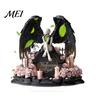 Dark Aesthetic Room Decor Halloween Style Table Decorations, Acrylic Pink And Black Gothic Centerpiece, Tiered Tray Seasonal Displays Crescent