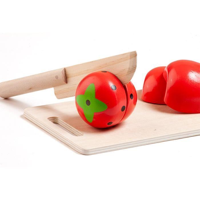 Jeu De Fruits En Bois - MOLTO - Fruit Set - Mixte - Enfant - 3 Ans - 8 Fruits Prédécoupés Et Un Plateau - Bois