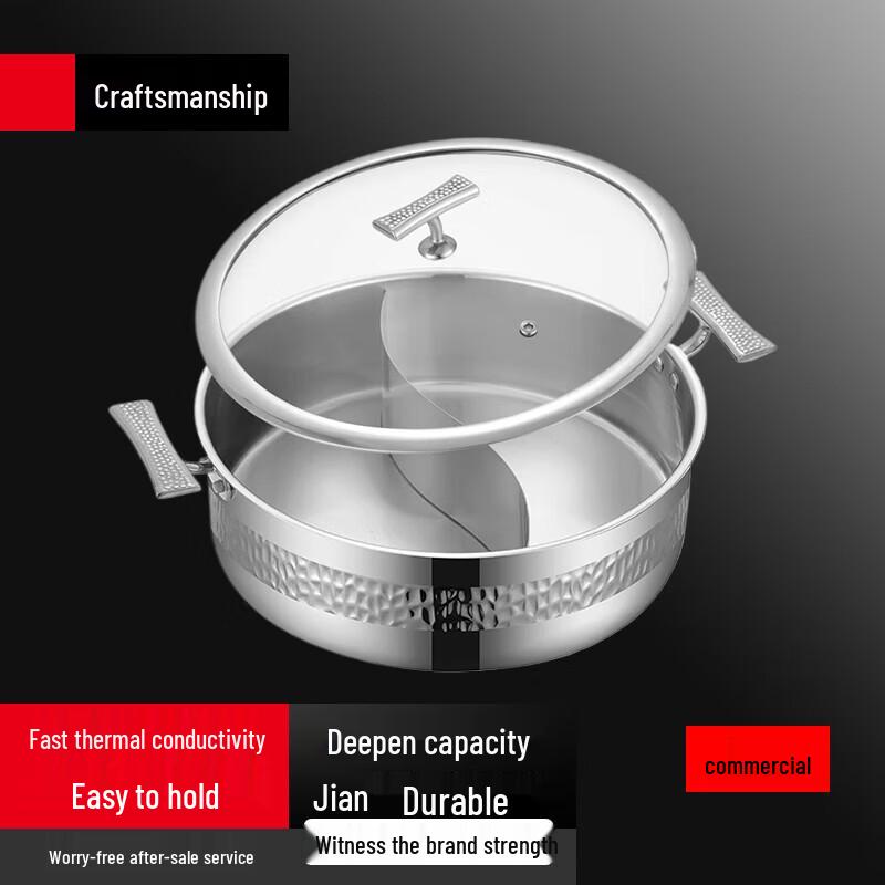 Yingbai 304 Stainless Steel Hammered Induction Hot Pot