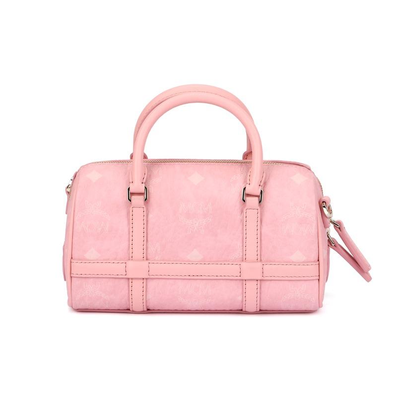 MCM Aren Visetos Nappa Handbag Tote Pink MWBBAER01QZ001