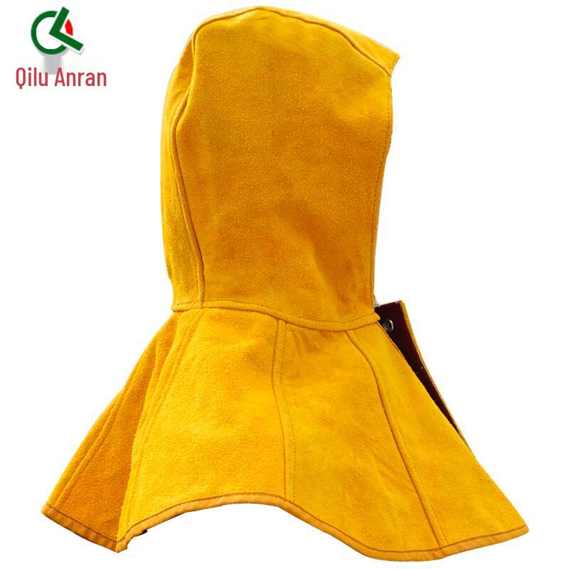 Flame Retardant Leather Welding Hood with Shoulder Cape