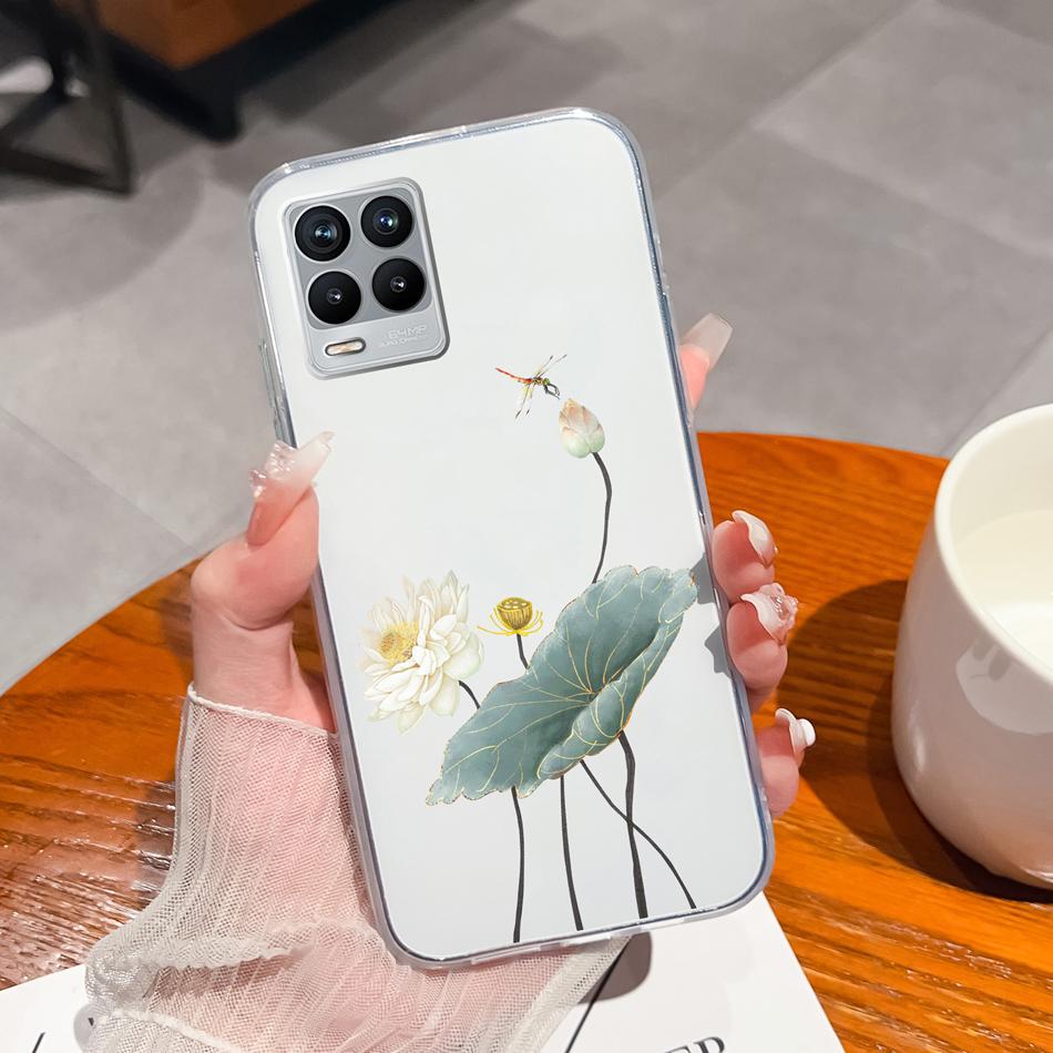 For Realme 8 Pro Case Lovely Cat Soft Transparent Phone Back Cover For Realme8 4G 5G Shockproof Comfortable TPU Silicone Bumper