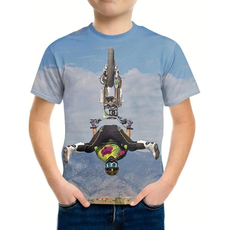 Children's Clothing T-Shirts for Boys Short Sleeve Kids T-Shirts 3D Motorcycle Printed Clothes Children Top Summer Boys T Shirt