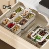 Contenedor para refrigerios con múltiples compartimentos, diseño de tapa transparente sin BPA, organizador para refrigerador, caja de almacenamiento de alimentos