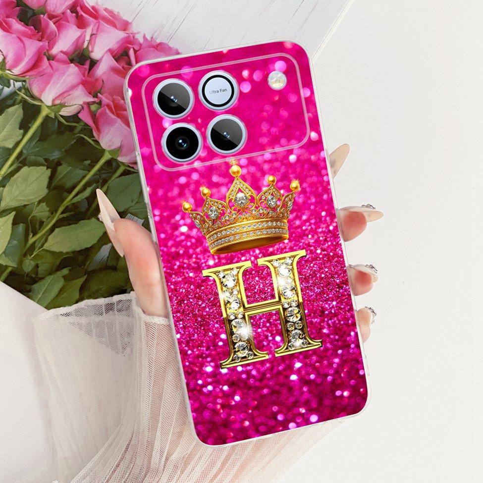 Clear For Honor Win AAP-AN00 Case For Honor Win Cover Aesthetic Luxury A-Z Letters Fashion Boys Girls Cool Crown Soft Casing