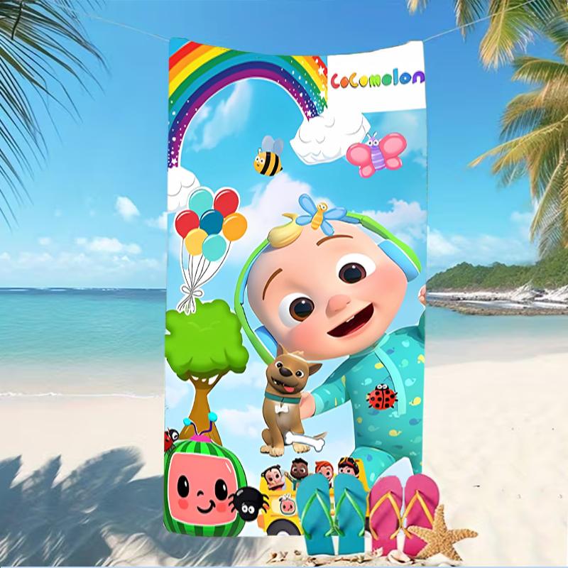Beach Towel with Jay Franco Cocomelon Pattern - soft,absorbent,machine washable Lightweight&Modern,swimming,Travel Essentials