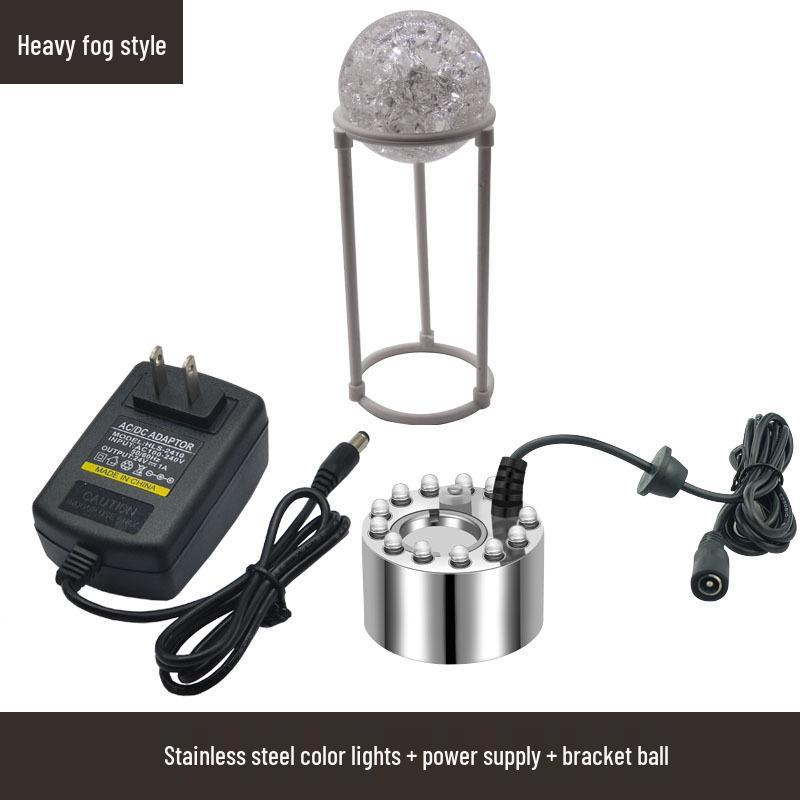 Colorful Lights 24V Fog Maker with Large Mist Output and Water Shortage Auto-Off for Aquariums and Rockeries