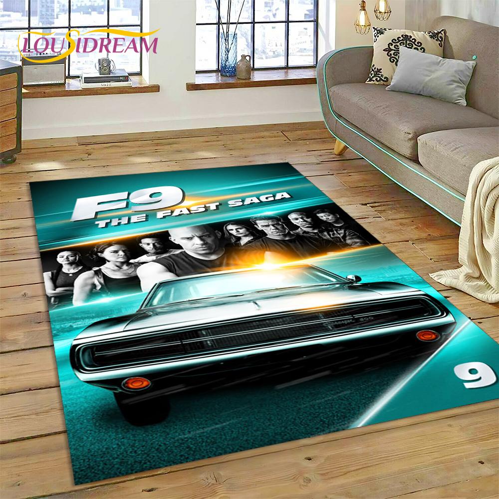 Alfombra para el Suelo más Reciente de la Película Fast & Furious X 10 Vin Diesel para Sala de Estar, Dormitorio, Decoración del Hogar, Decoración Antideslizante para Sofá, Felpudo