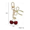 Simulation Crystal Cherry Keychain Bow Pendant Fruit Design Bag Accessories Couple Family Keychain Pendant