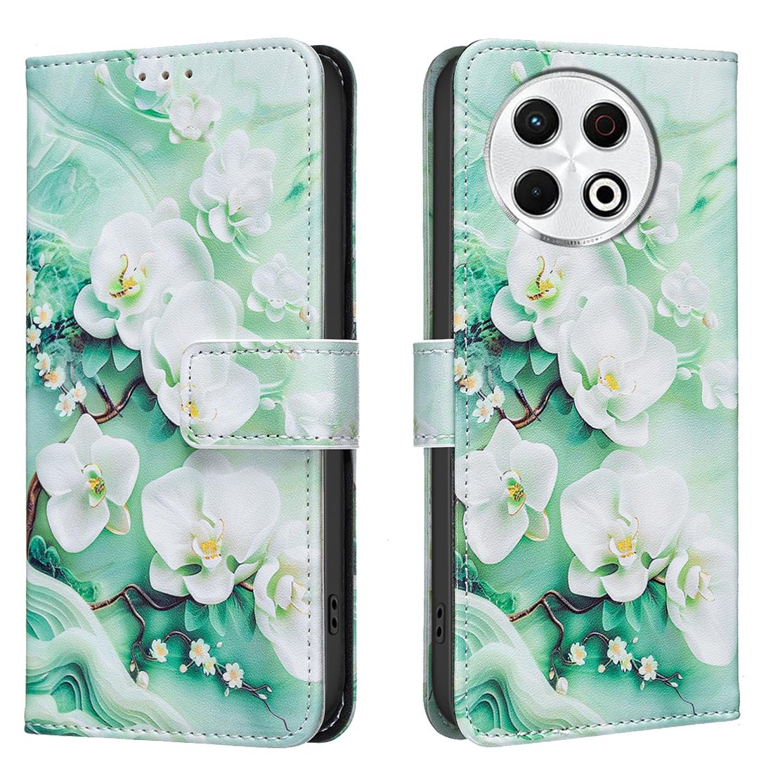 

Кожаные чехлы для серии Tecno с рисунком цветов и бабочек, защитная откидная крышка из ПУ с держателем для карт, магнитной застежкой и подставкой для Tecno Pop9/Spark30 Tecno Camon 30 4G/5G