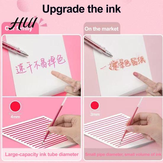 Art Gel Pen Set Highlighter Transparent Body Multicolored Painting with Glitter Sparkling Effect Smooth Metal Tip Ink for Note Marking Coloring