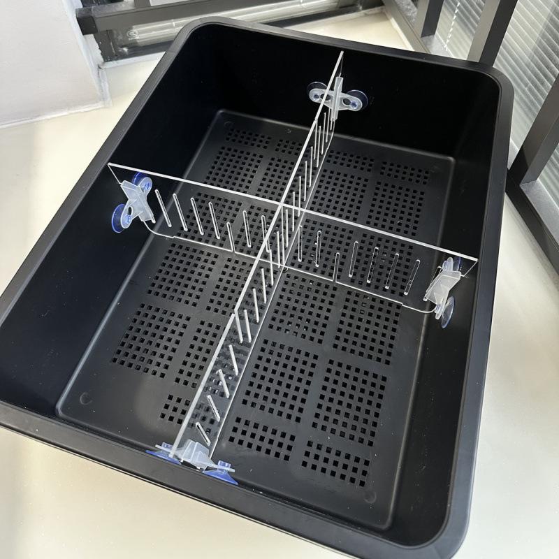 Upgraded XL Double-Layer Cat Litter Box with Turtle Design & Isolation Basin