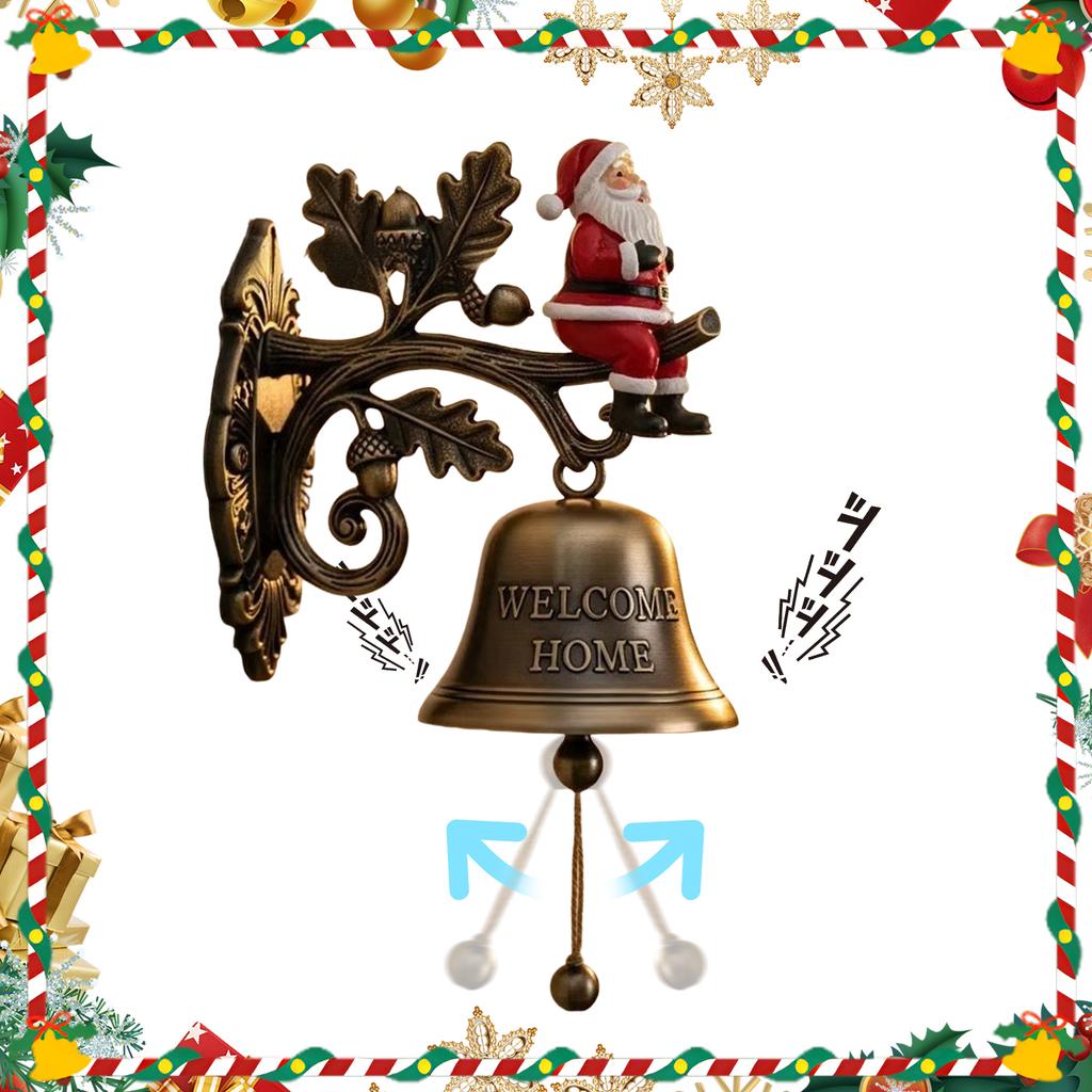 Weihnachten Willkommen Türklingel Willkommen Zuhause Glocke Gravierte Feiertagsglocke Weihnachtsmuster Hängende Türklingel für Wand Eingangsbereich Veranda Dekoration