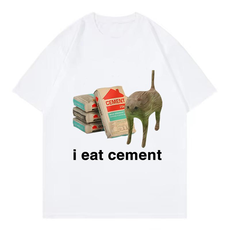 Fashion I Eat CeUnisext Book Cat Funny T Shirts Unisex Women Cat Tshirt Round Neck Short Sleeve Trendy Tee Shirt Streetwear Tops