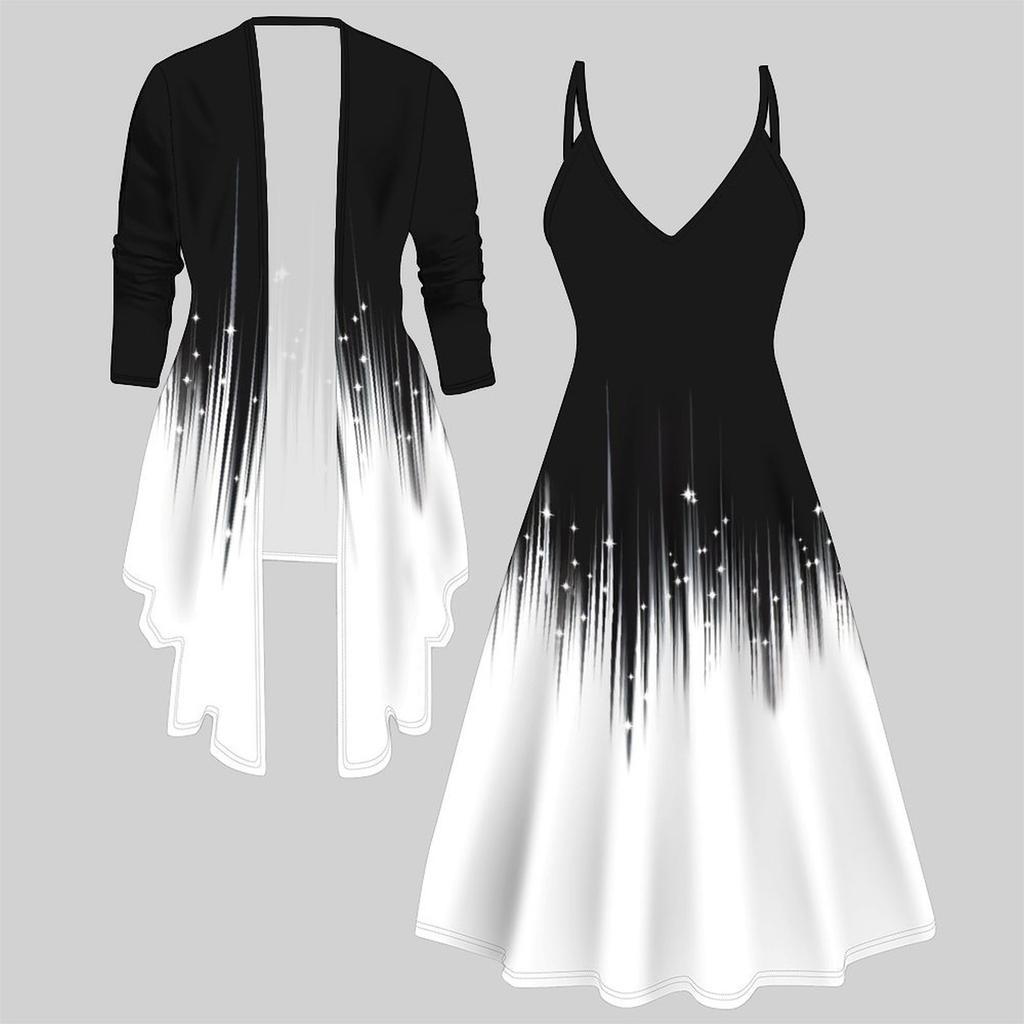 3D Printed Set Dress Coat ,Colorful and Diverse In Shape Fashion Print,suitable for Various Scene Fashion Styles