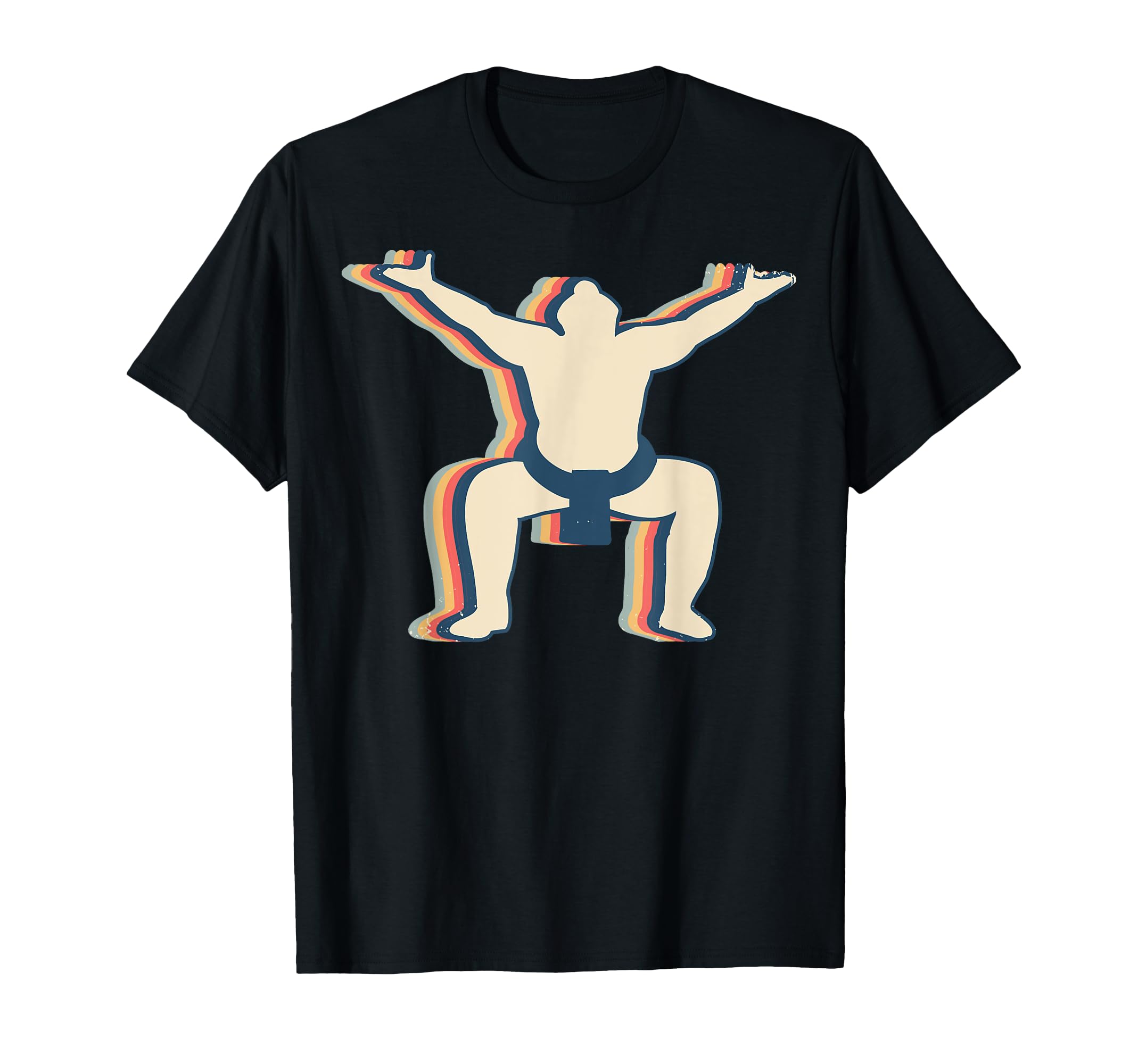 

Sumo Japanese Sumo Wrestler Retro Line Art T-Shirt чорний
