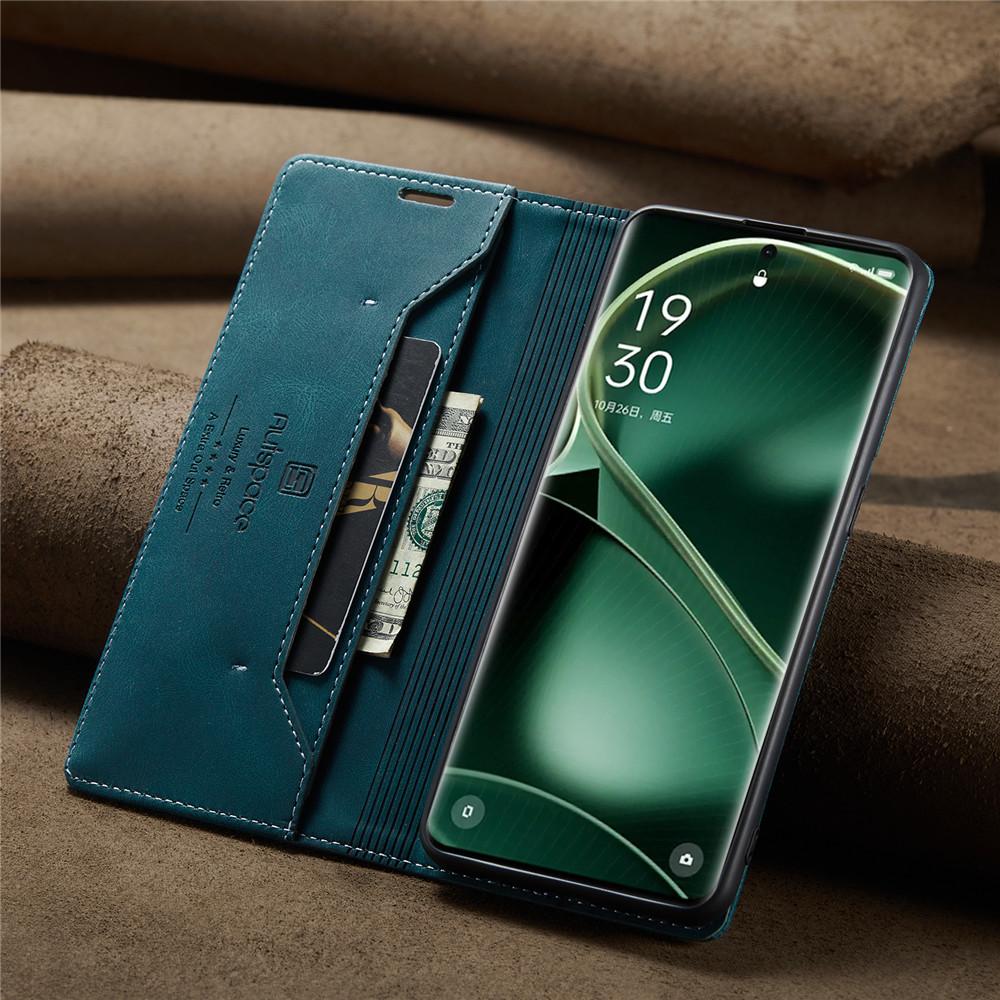 Luxury Genuine Leather Magnetic Wallet Flip Case for OPPO Find X6 Pro Card Slot Stand Shockproof Foldable Holder Full Protection Cover