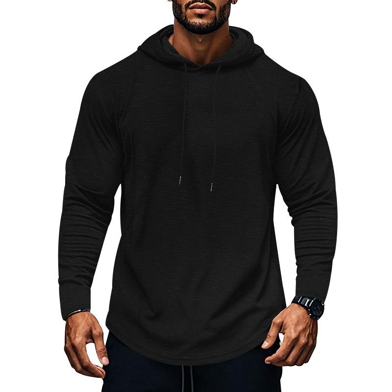 Sports Leisure Men's Plus Size Loose Long Sleeved Hooded Sweatshirt T-shirt Autumn and Winter Base Shirt for Men