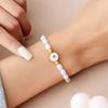 European Trend Faux Pearl Bracelet, Cross Heart Round Beaded Design, Delicate High Texture Handmade Fashion Accessories