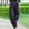 Jeans Noirs à Jambes Larges Pantalons Harlan Amples Mode Décontractée Longueur Totale Taille Haute Imprimé Patchwork Poches Jeans Vêtements pour Femmes Printemps