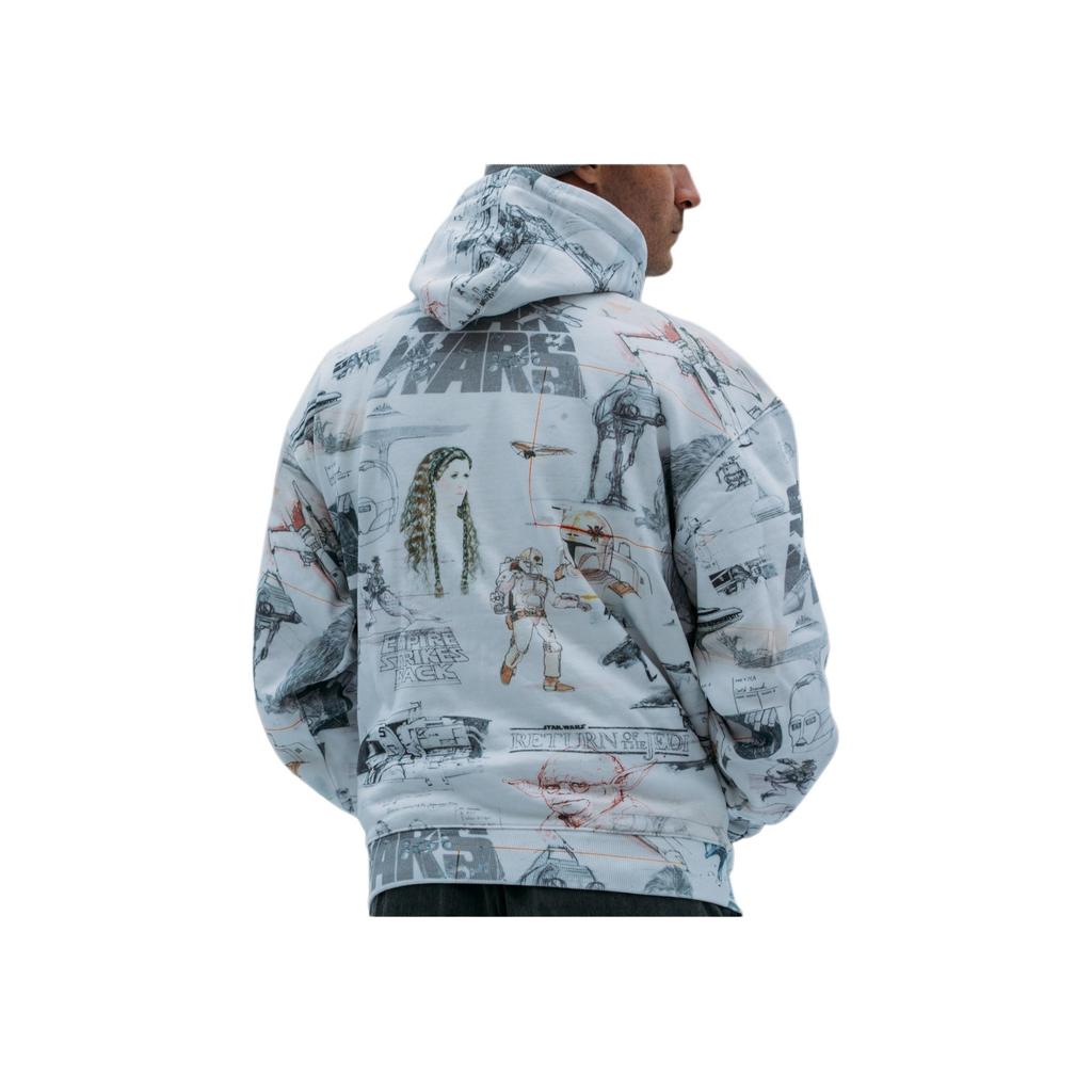 Kith For Star Wars Sketches Hoodie White Unisex Tops KHM030213-101
