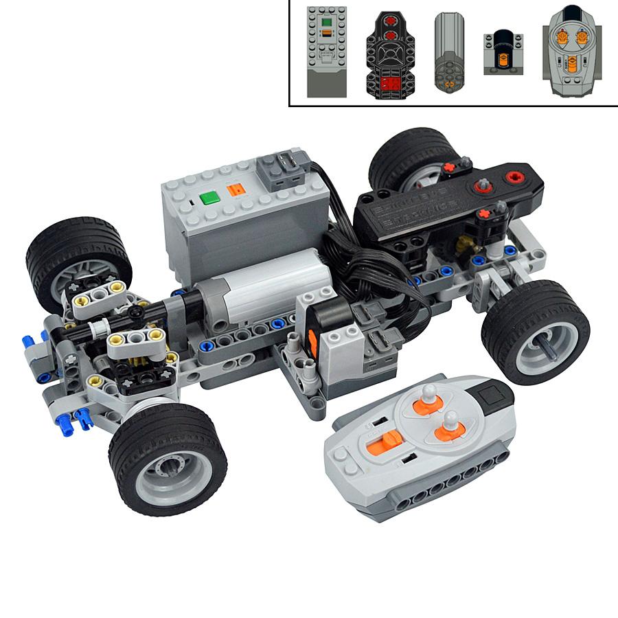 MOC Technical Building Blocks Racing Car Remote Control Electric RC Car Power Function Motor Parts For Children Gifts Leduo