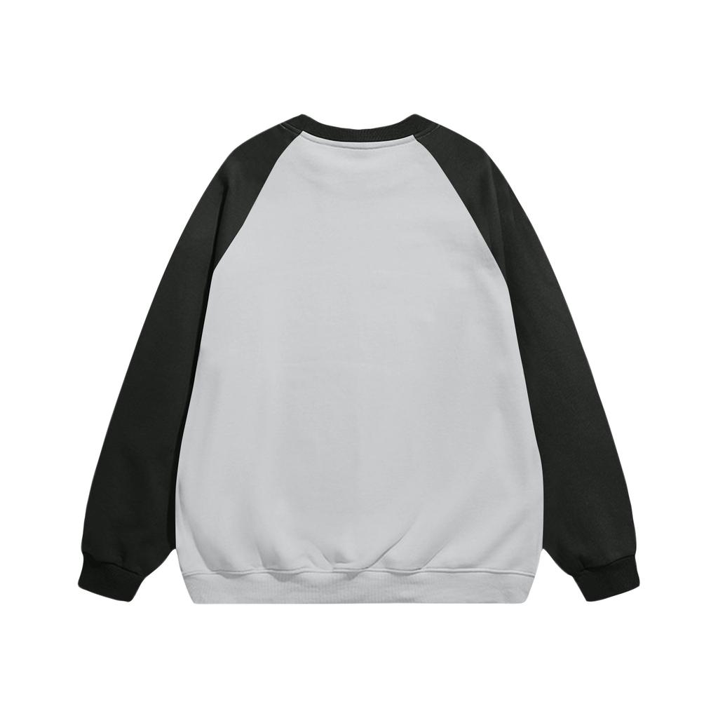 Unisex Colorblock Round Neck Pullover Top Raglan Sleeve Long Sleeve Sweatshirt
